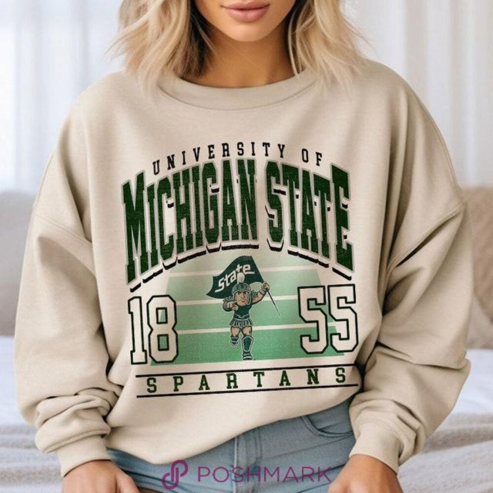 Retro 1855 Michigan State university shirt sweater Sweatshirt luismercado3533